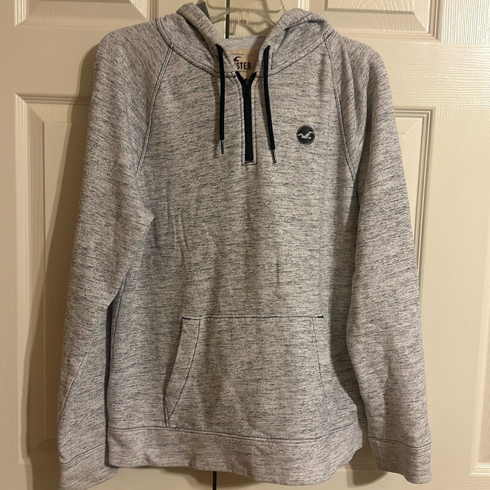 Men’s Hollister‎ light grey hooded zip sweatshirt size medium